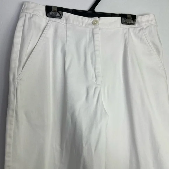 Vintage white cotton straight cropped legs pants - Picture 2 of 5